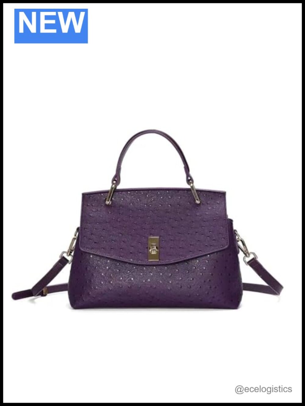 Women's Leather Top Handle Bag - Large Tote, Crossbody with Gold Hardware